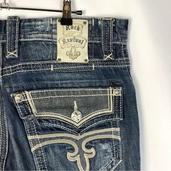 Rock & Republic Leon Dark Wash Embellished Bootcut Jeans 34 - Picture 4 of 5